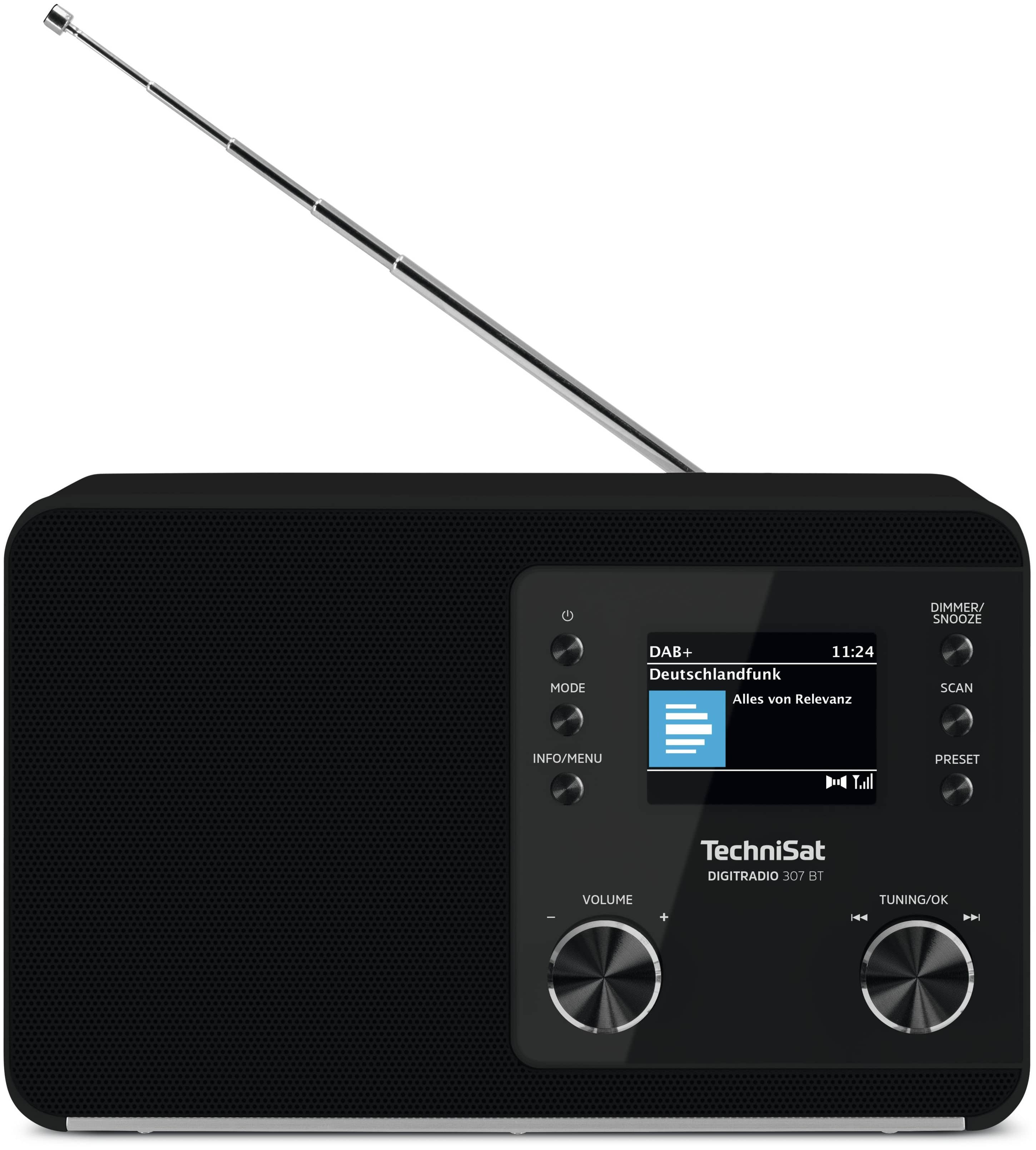 TechniSat Digitradio 307BT Bluetooth DAB+, Radio Boomstore FM bei (Schwarz)