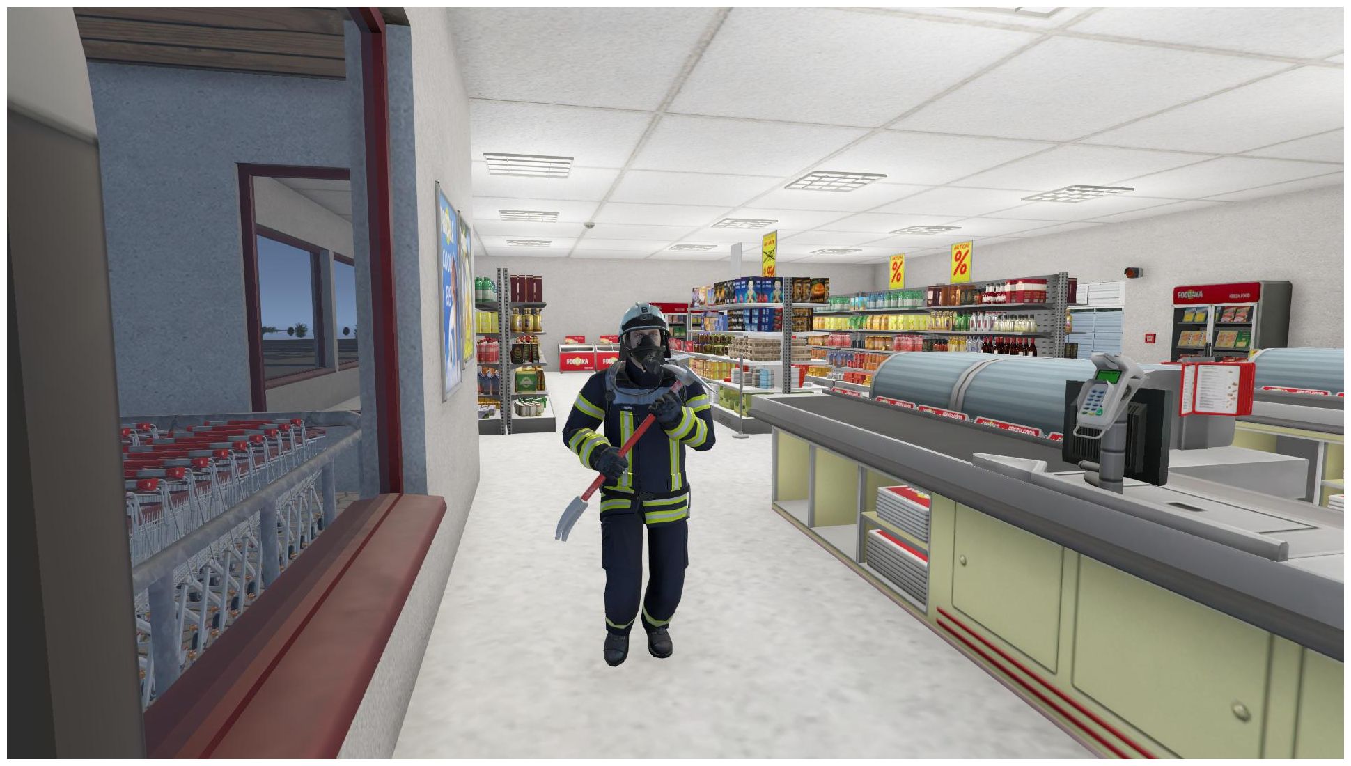 112: Simulation bei (PC) tronic Notruf Feuerwehr ak Boomstore Die