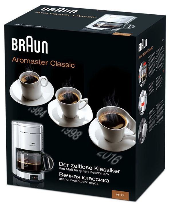 Braun Boomstore Filterkaffeemaschine bei (Weiß) 10 KF47/1 Tassen