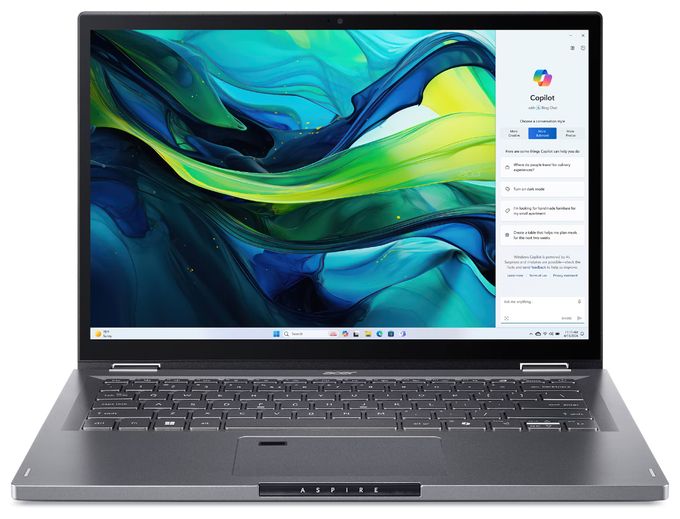 WUXGA Notebook 35,6 cm (14 Zoll) 1920 x 1200 Pixel 1 TB SSD Windows 11 Home Intel Core Ultra 7 max. 4,8 GHz  Aspire Spin ASP14-52MTN-75Q5 (Grau) 