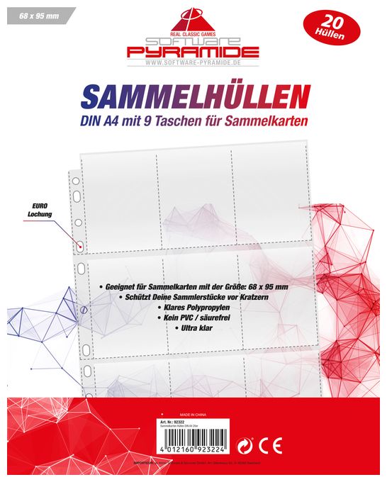 Kartenhülle 92322 DIN A4 20er Pack 9 Taschen 