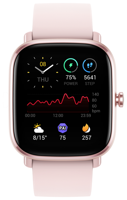 GTS 2 mini Digital 40 mm Smartwatch Rechteckig 504 h 301 ppi (Pink) 