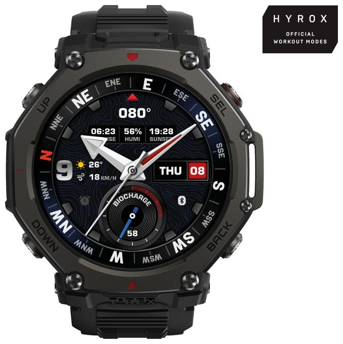 Digital 48 mm Smartwatch Rund 322 ppi  T-Rex 3 Pro (Schwarz) 