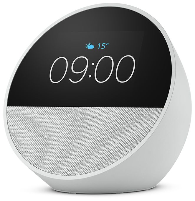 Wlan Lautsprecher mit Bluetooth Amazon Alexa  Echo Spot (2024) (Weiß) 