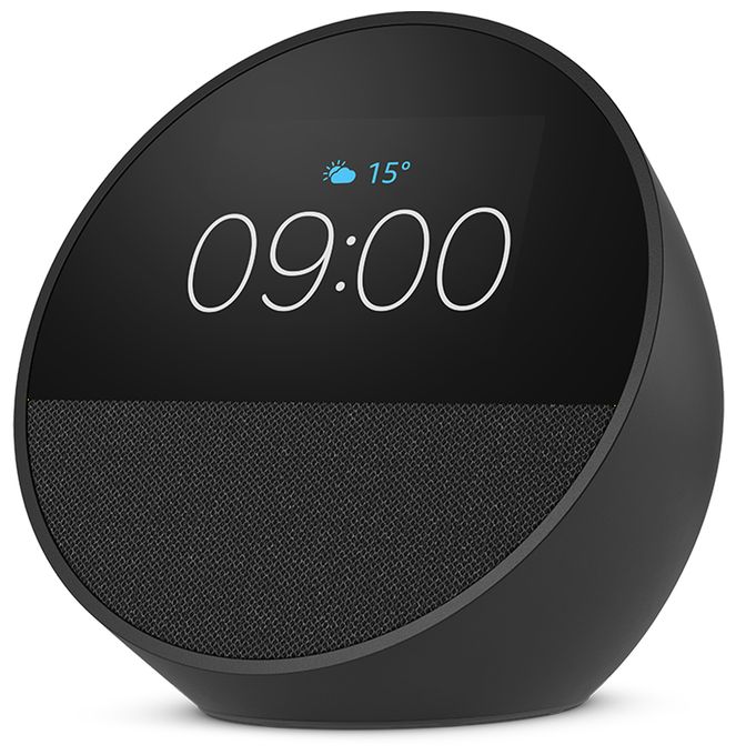 Wlan Lautsprecher mit Bluetooth Amazon Alexa  Echo Spot (2024) (Schwarz) 