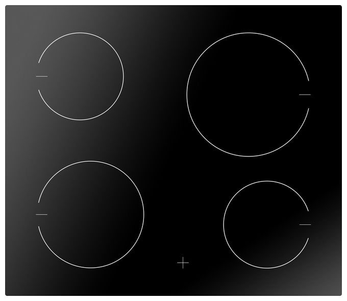60 cm Glaskeramik Kochfeld/Herdplatte 4 Zone(n) EC744000C herdgebundenes 