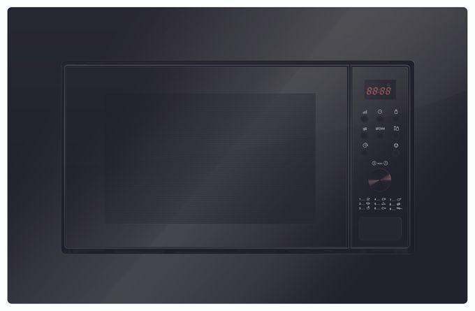 Einbau-Mikrowelle 700 W Größe: klein 9 Stufen Grill (Schwarz) EMW13170S 