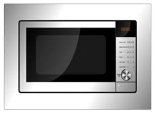 Einbau-Mikrowelle 800 W Größe: klein 6 Stufen Grill (Edelstahl) EMW13184E 