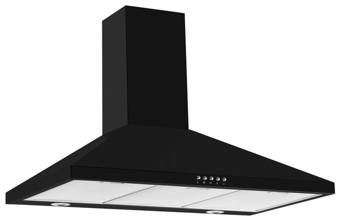 Abluft/Umluft Dunstabzugshaube/Esse Insel 90 cm (Schwarz) KH17285S 