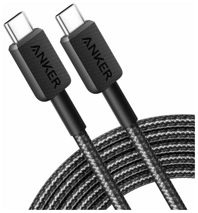 Stecker Rundkabel USB C auf USB C 0,9 m  322 (Schwarz) 