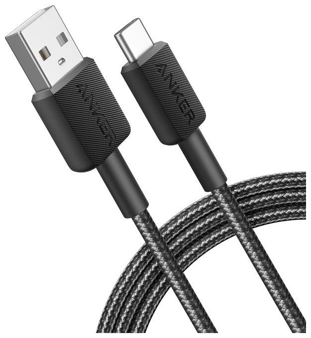 0,48 Gbit/s Stecker Rundkabel USB A auf USB C 1,8 m  322 (Schwarz) 