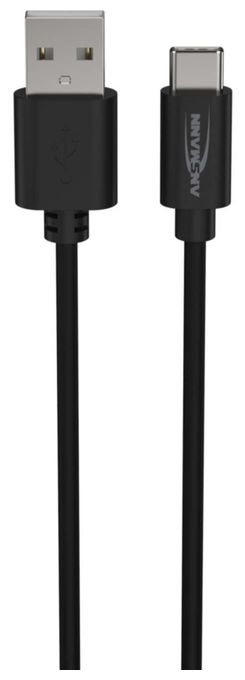 0,48 Gbit/s Stecker Rundkabel USB A auf USB C 1 m  1700-0130 (Schwarz) 