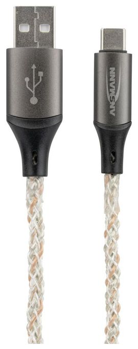 0,48 Gbit/s Stecker Rundkabel USB A auf USB C bis 60 W 1 m  1700-0158 (Mehrfarbig) 