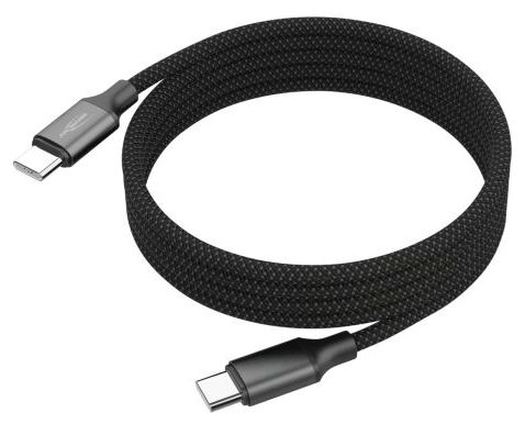 0,48 Gbit/s Stecker Rundkabel USB C auf USB C bis 60 W 1,2 m  1700-0186 (Schwarz) 