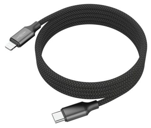 Stecker Rundkabel Lightning auf USB C bis 27 W 1,2 m  1700-0187 (Schwarz) 