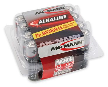 AA Alkali 1,5 V 20 Stück  Batterie (Schwarz/Grau) 