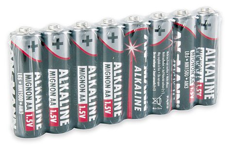 AA Alkali 1,5 V 8 Stück  Batterie (Schwarz/Grau) 