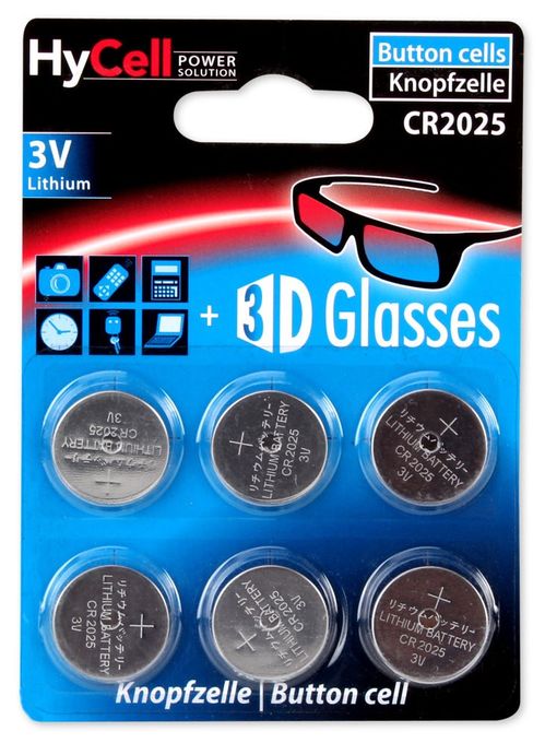 CR2025 Lithium 3 V 6 Stück  Knopfzelle (Silber) 