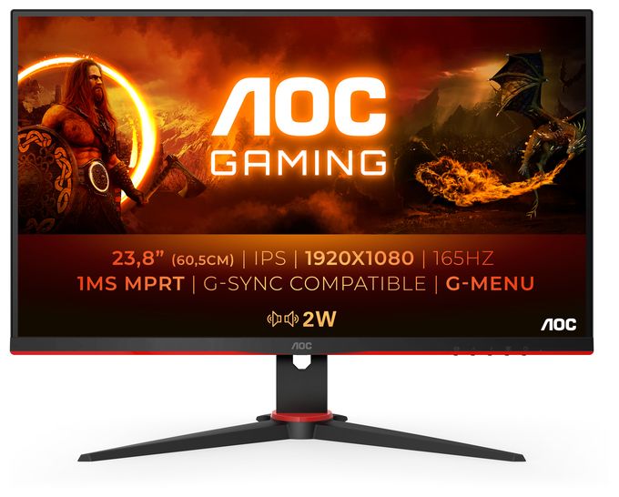 Full HD Monitor 60,5 cm (23.8 Zoll) 16:9 4 ms 300 cd/m²  24G2SPU/BK (Schwarz, Rot) 