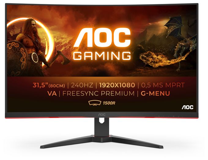 Full HD Monitor 80 cm (31.5 Zoll) 16:9 4 ms 300 cd/m²  C32G2ZE/BK (Schwarz, Rot) 