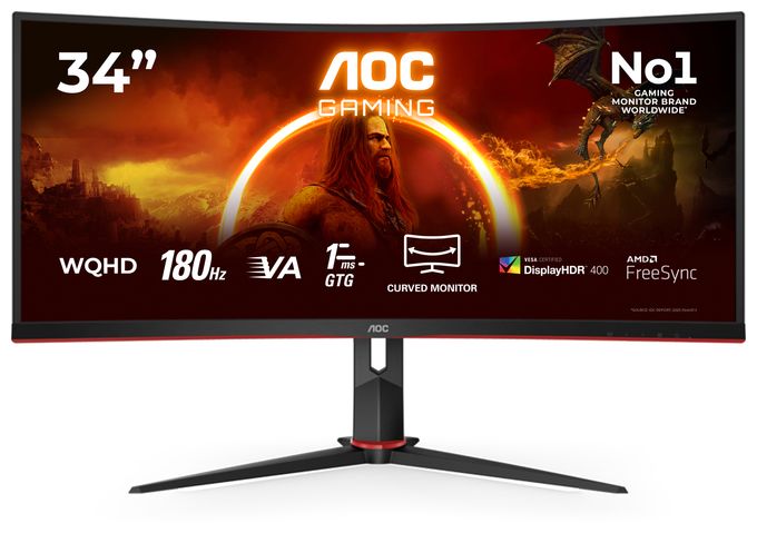 Quad HD Monitor 86,4 cm (34 Zoll) 21:9 5 ms 430 cd/m²  CU34G2XP (Schwarz, Rot) 