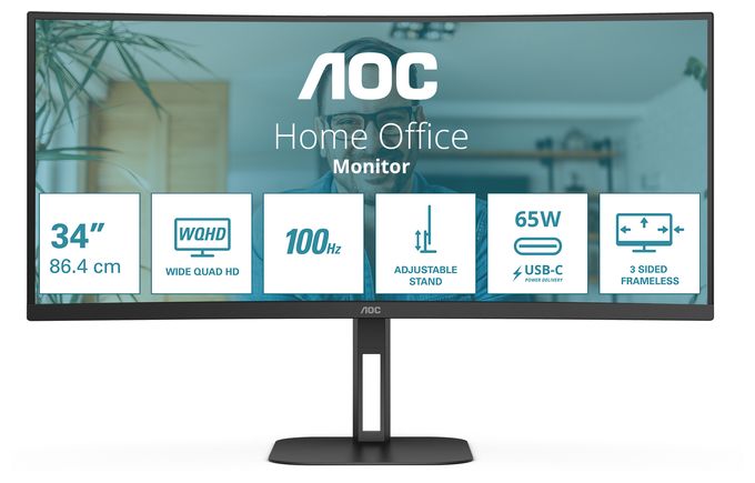 Quad HD Monitor 86,4 cm (34 Zoll) 21:9 4 ms 300 cd/m²  CU34V5C/BK (Schwarz) 