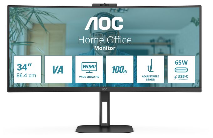 Quad HD Monitor 86,4 cm (34 Zoll) 21:9 4 ms 300 cd/m²  CU34V5CW/BK (Schwarz) 