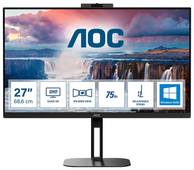 Quad HD Monitor 68,6 cm (27 Zoll) 16:9 4 ms 300 cd/m²  Q27V5CW/BK (Schwarz) 