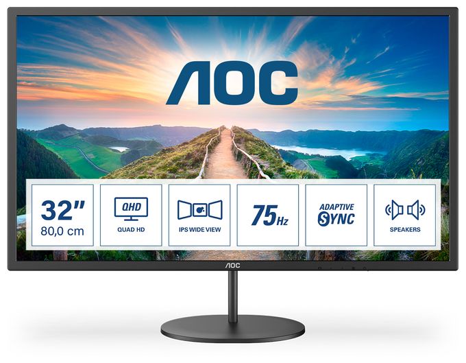 2K Ultra HD Monitor 80 cm (31.5 Zoll) 16:9 4 ms 250 cd/m²  Q32V4 (Schwarz) 