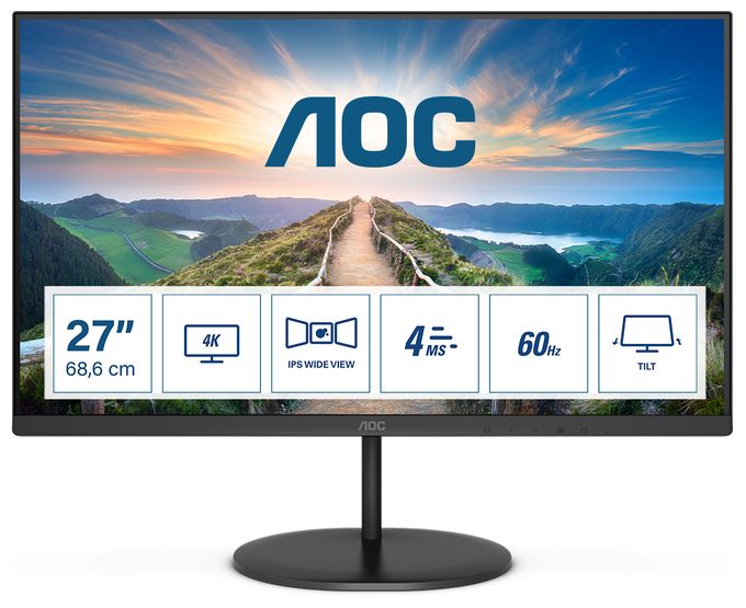 4K Ultra HD Monitor 68,6 cm (27 Zoll) 16:9 4 ms 350 cd/m²  U27V4EA (Schwarz) 