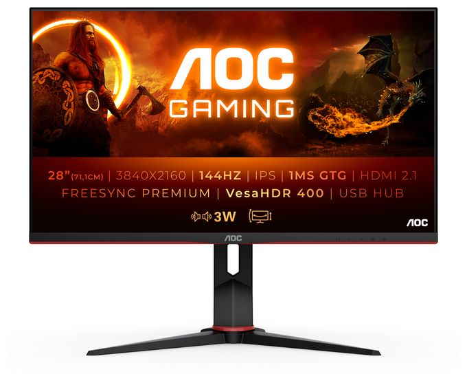 4K Ultra HD Monitor 71,1 cm (28 Zoll) 16:9 1 ms 370 cd/m²  U28G2XU2/BK (Schwarz, Rot) 