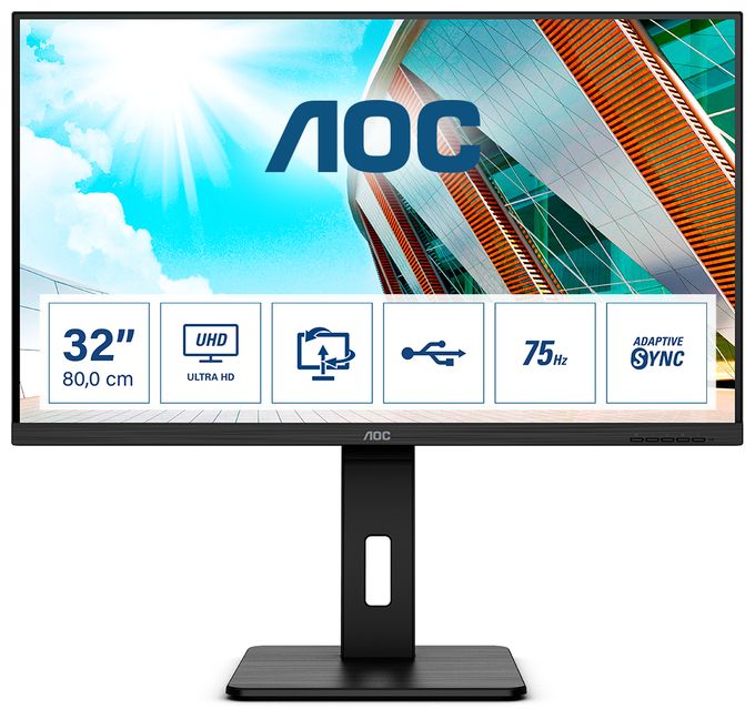 4K Ultra HD Monitor 80 cm (31.5 Zoll) 16:9 4 ms 350 cd/m²  U32P2 (Schwarz) 