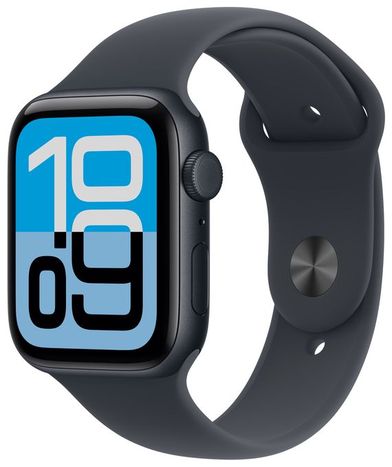 44 mm M/L Smartwatch Rechteckig 32 h 326 ppi 5G  Watch SE (3.Gen) (Schwarz) 