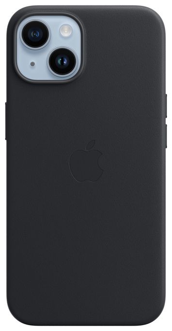 Cover für Apple iPhone 14  Leder Case mit MagSafe (Schwarz) 