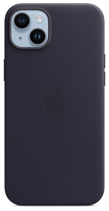 Cover für Apple iPhone 14 Plus  Leder Case mit MagSafe (Schwarz) 