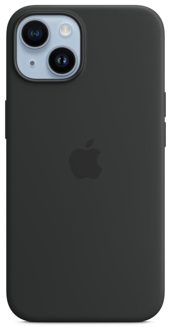 Cover für Apple iPhone 14  Silikon Case mit MagSafe (Schwarz) 