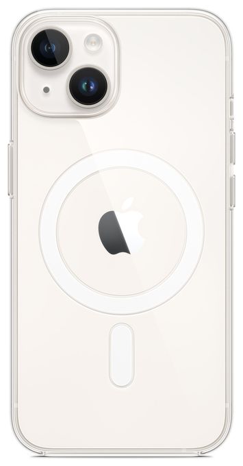 Cover für Apple iPhone 14  Silikon Case mit MagSafe (Transparent) 