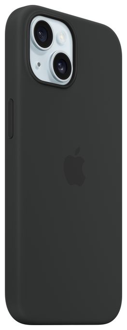 Cover für Apple iPhone 15  Silikon Case mit MagSafe (Schwarz) 