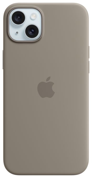 Cover für Apple iPhone 15 Plus  Silikon Case mit MagSafe (Grau) 