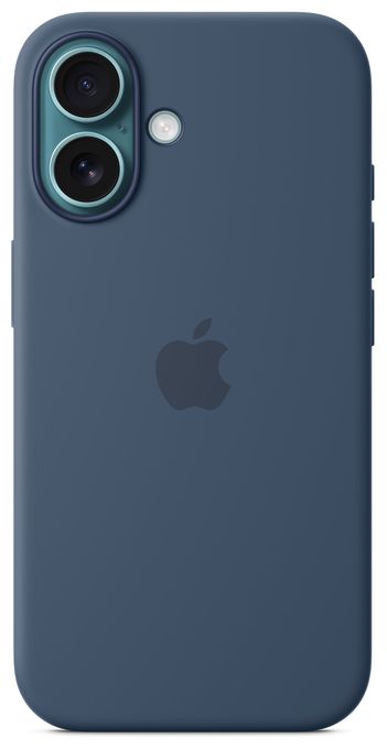 Cover für Apple iPhone 16  Silikon Case mit MagSafe (Blau) 