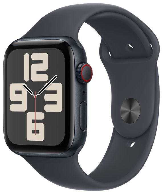 Digital 44 mm M/L Smartwatch Rechteckig 18 h 326 ppi 4G  Watch SE (2024) (Schwarz) 