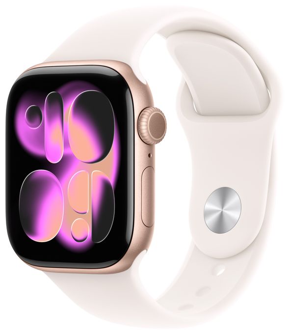 Digital 42 mm M/L Smartwatch Rechteckig IP6X 38 h 326 ppi 5G  Watch Series 11 (Roségold) 