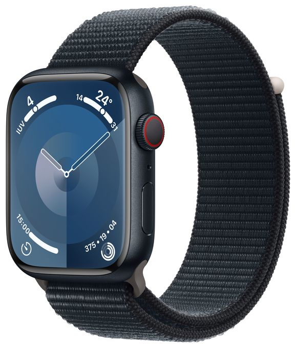 Digital 45 mm Smartwatch Rechteckig IP6X 36 h 4G  Watch Series 9 (Schwarz) 