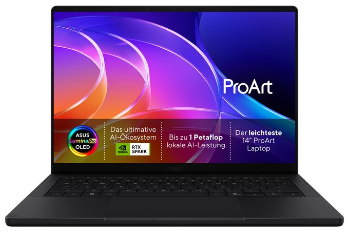 2K Ultra HD Notebook 35,6 cm (14 Zoll) 2880 x 1800 Pixel 32 GB Ram 1 TB SSD Windows 11 Home NVIDIA RTX Spark  ProArt P H7407BA-SM044W (Schwarz) 