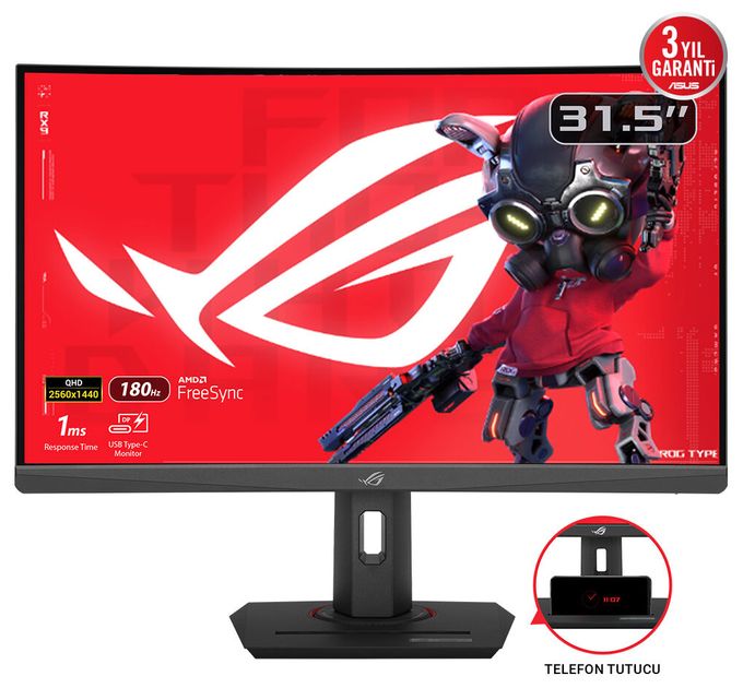 Quad HD Monitor 80 cm (31.5 Zoll) 16:9 1 ms 350 cd/m²  ROG Strix XG32WCS (Schwarz) 