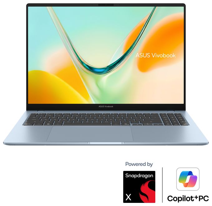WUXGA Notebook 40,6 cm (16 Zoll) 8 GB RAM 256 GB SSD Windows 11 Home Qualcomm Snapdragon  Vivobook S16 S5608QA Copilot+ PC (Blau) 