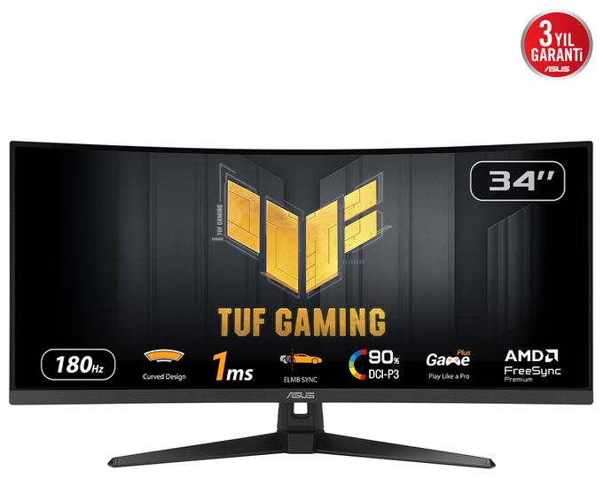 Quad HD Monitor 86,4 cm (34 Zoll) 21:9 1 ms 400 cd/m²  TUF Gaming VG34VQ3B (Schwarz) 