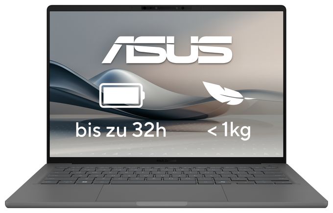 WUXGA Notebook 35,6 cm (14 Zoll) 1920 x 1200 Pixel 1 TB SSD Windows 11 Home Qualcomm Snapdragon max. 2,97 GHz  Zenbook A14 UX3407QA-QD496W Copilot+ (Grau) 