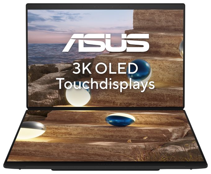 2K Ultra HD Notebook 35,6 cm (14 Zoll) 2880 x 1800 Pixel 1 TB SSD Windows 11 Pro Intel Core Ultra 9 max. 4,9 GHz  Zenbook Duo UX8407AA-SN469X (Grau) 