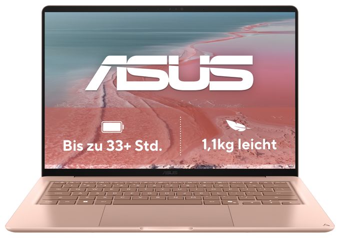 WUXGA Notebook 35,6 cm (14 Zoll) 1920 x 1200 Pixel 16 GB Ram 512 GB SSD Windows 11 Home AMD Ryzen 7 max. 4,6 GHz  Zenbook UX3480KA-U1008W (Pink) 